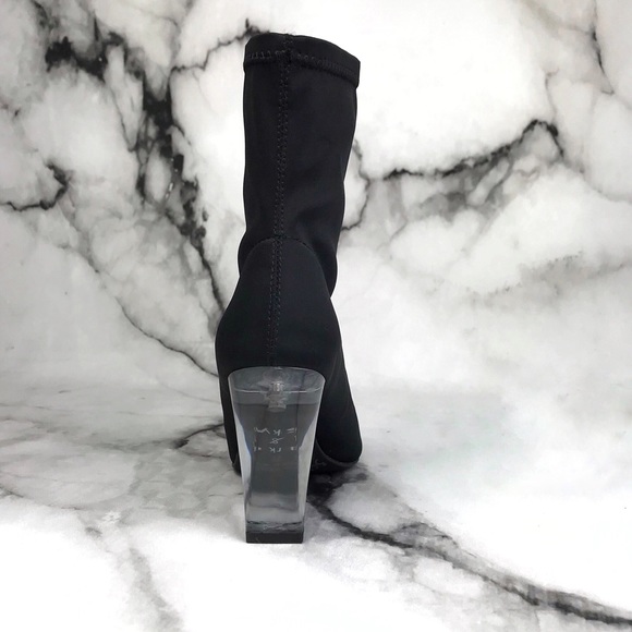 Parker & Sky Black Satin Clear heel Booties 🖤 - Picture 2 of 7